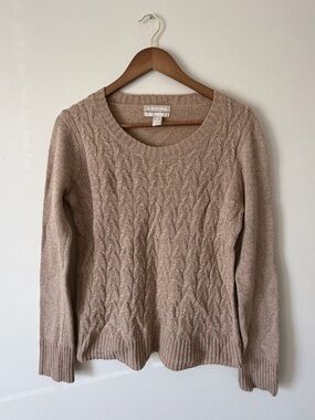 Banana Republic Women’s Italian Fabric Wool Cashmere Blend Beige Tan Sweater M
